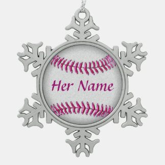 Personalised Baseball Ornaments with Her NAME