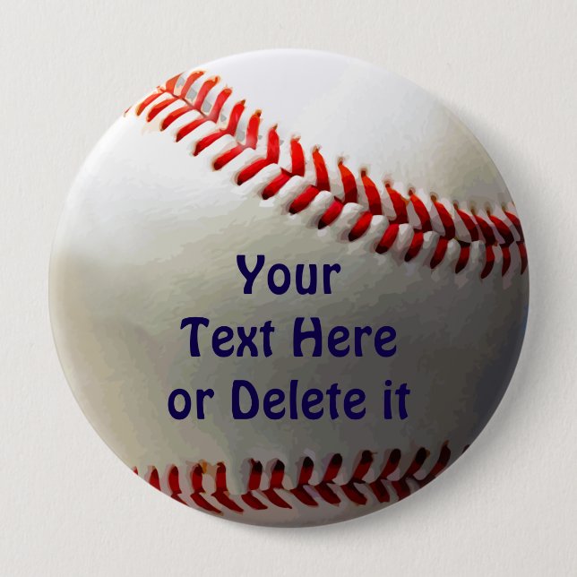 Personalised Baseball Party Ideas Favours and 10 Cm Round Badge (Front)