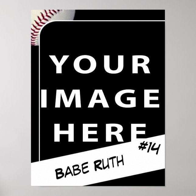 Personalised Baseball Photo Card Poster (Front)