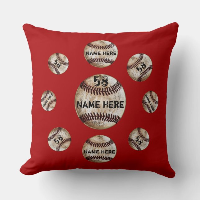 Personalised Baseball Pillows Your Text and (Front)