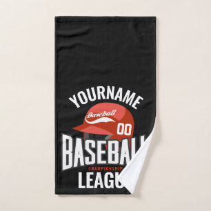 Personalised Baseball Player NAME Team Champ Club Bath Towel Set
