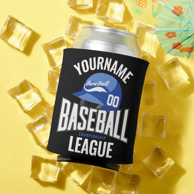 Personalised Baseball Player NAME Team Champ Club  Can Cooler (In Situ Summer)