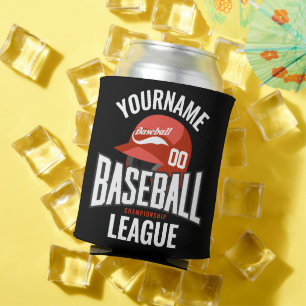 Personalised Baseball Player NAME Team Champ Club Can Cooler