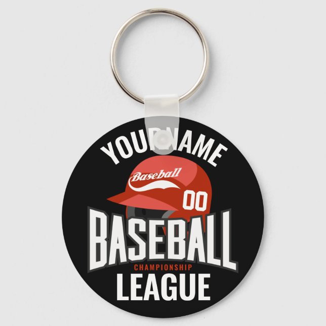 Personalised Baseball Player NAME Team Champ Club  Key Ring (Front)