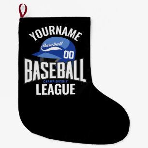 Personalised Baseball Player NAME Team Champ Club Large Christmas Stocking