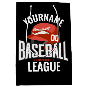 Personalised Baseball Player NAME Team Champ Club Medium Gift Bag