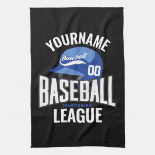 Personalised Baseball Player NAME Team Champ Club  Tea Towel