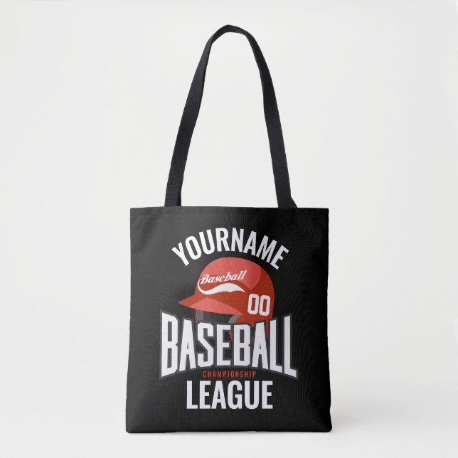Personalised Baseball Player NAME Team Champ Club  Tote Bag (Front)