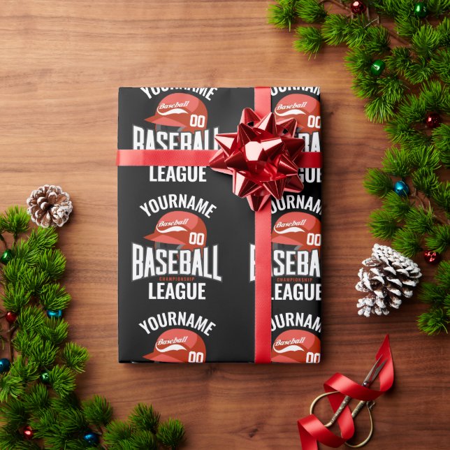 Personalised Baseball Player NAME Team Champ Club  Wrapping Paper (Holiday Gift)