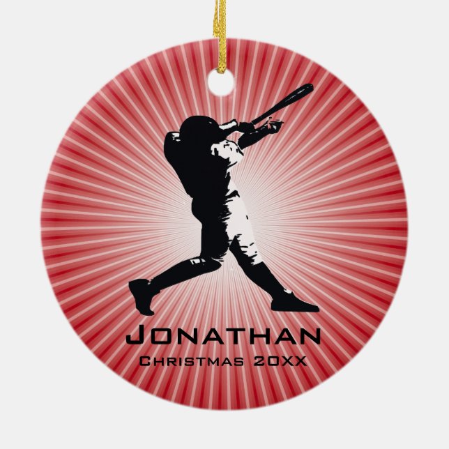 Personalised Baseball Player Ornament (Back)