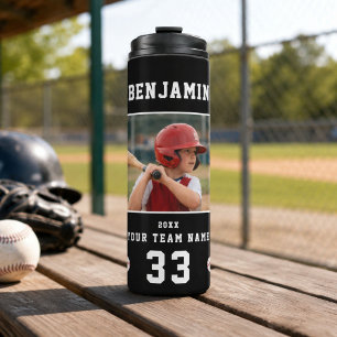 Personalised Baseball Player Photo Sports Thermal Tumbler