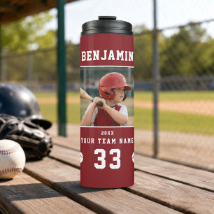 Personalised Baseball Player Photo Sports Thermal Tumbler