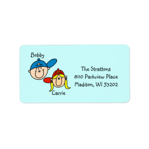 Personalised Baseball Players Address Labels