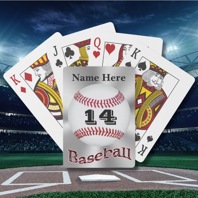 Personalised Baseball Playing Cards for Guys (Baseball playing cards. Baseball Deck of Cards. Gift ideas for baseball players. Baseball Presents. )