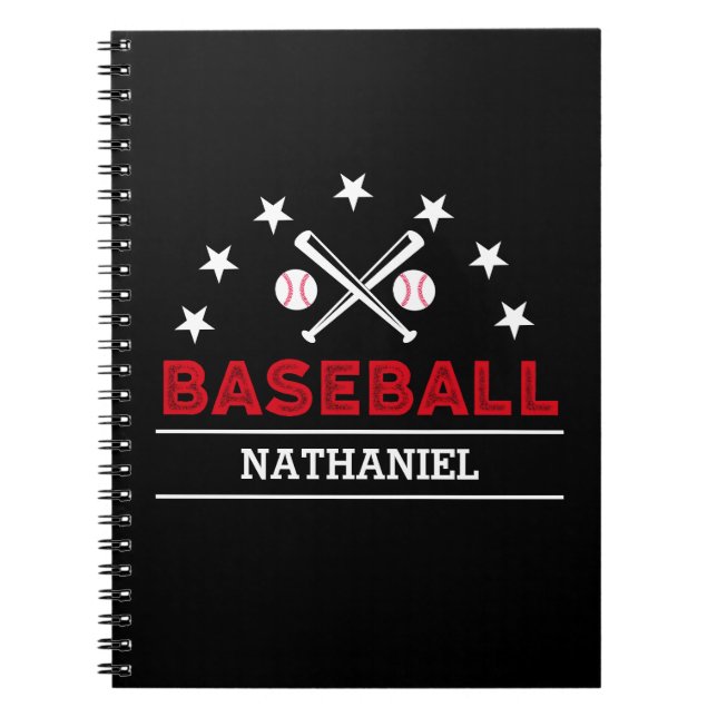Personalised Baseball School Notebook (Front)