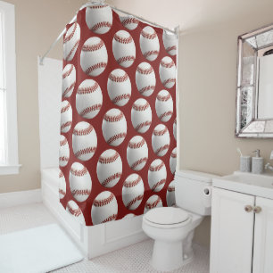  Personalised Baseball Shower Curtain