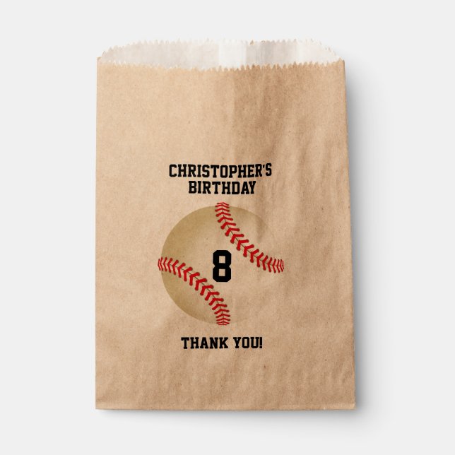 Personalised Baseball Softball Ball Favour Bags (Front)