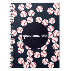 Personalised Baseball Spiral Notebook