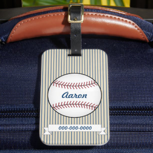 Personalised Baseball Sports Luggage Tag Gift
