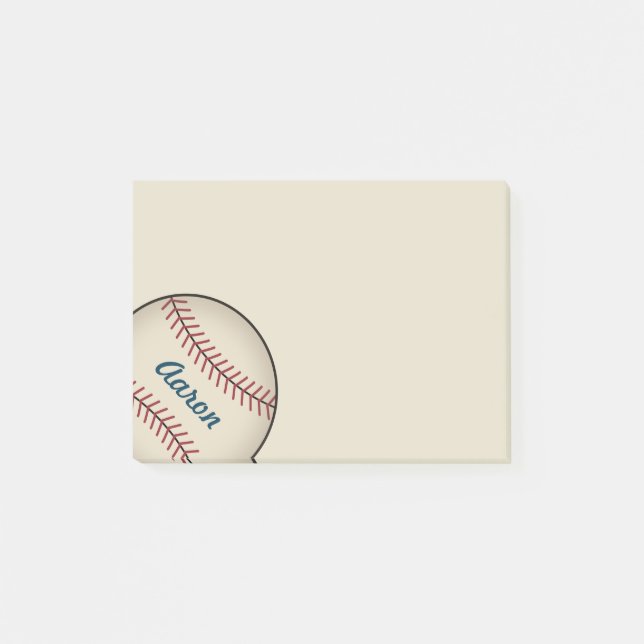 Personalised Baseball Sports Post It Notes Gift (Front)