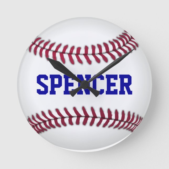 Personalised Baseball Sports Round Clock (Front)