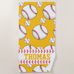 Personalised Baseball Sports Summer Beach Towel