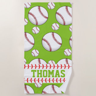 Personalised Baseball Sports Summer Beach Towel