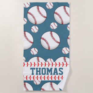 Personalised Baseball Sports Summer Beach Towel