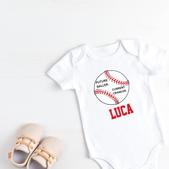 Personalised Baseball Sports Theme Bodysuit (Personalized Baseball Bodysuit)