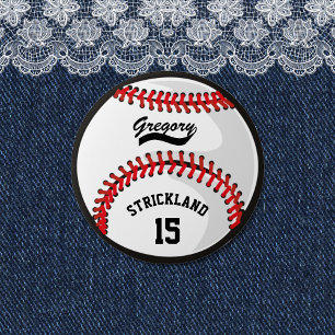 Personalised Baseball Sports Tribute 7.5 Cm Round Badge