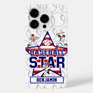Personalised Baseball Star and Stripes Case-Mate iPhone 14 Pro Case