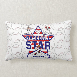 Personalised Baseball Star and stripes Lumbar Cushion