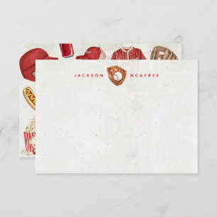 Personalised Baseball Stationery Note Cards