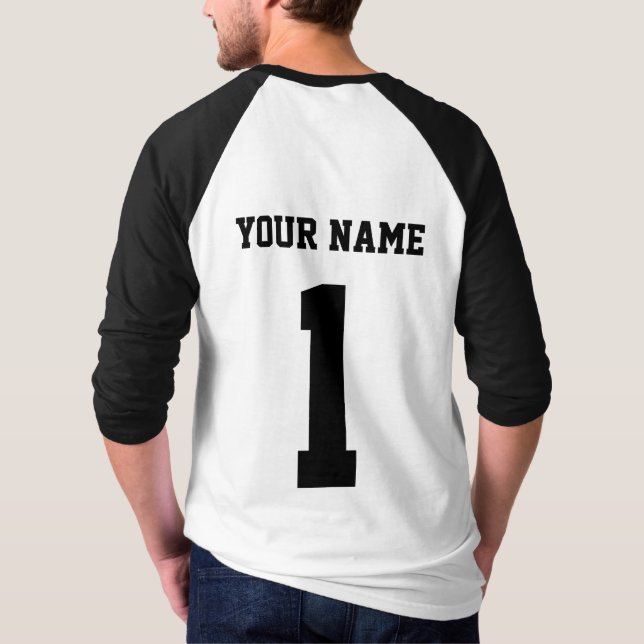 Personalised Baseball-style Family Team, men's T-Shirt (Back)