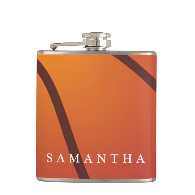 Personalised Baseball Themed Flask (Front)