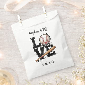 Personalised Baseball Themed Wedding Favour Bags