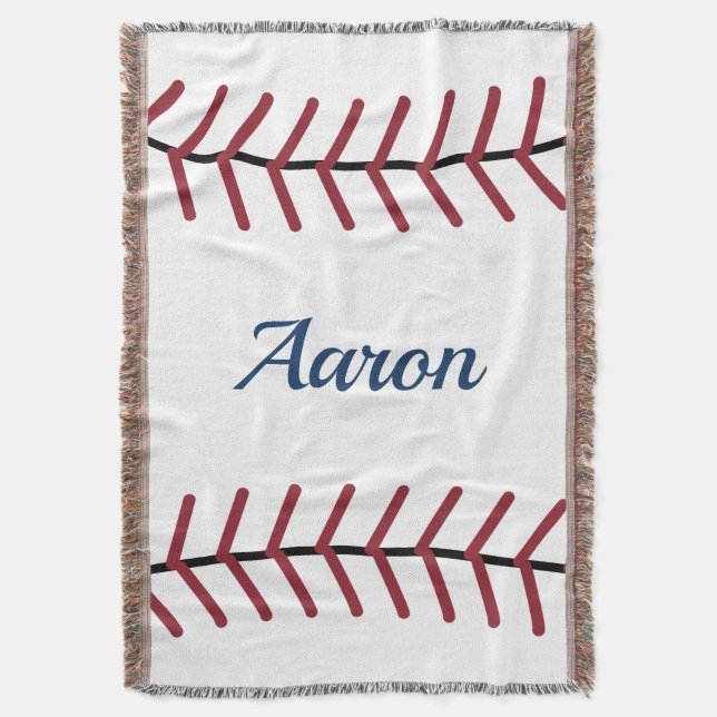 Personalised Baseball Throw Blanket (Front Vertical)