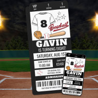 Personalised Baseball Ticket Birthday Party