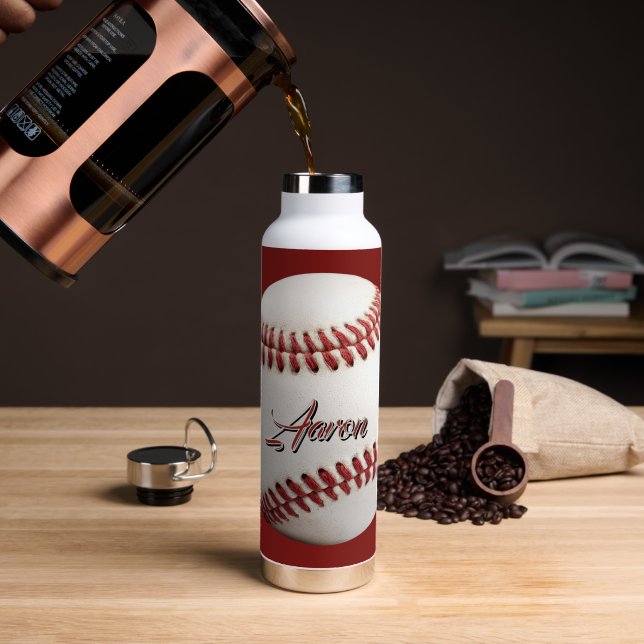  Personalised Baseball Water Bottle (Coffee (Rotated))