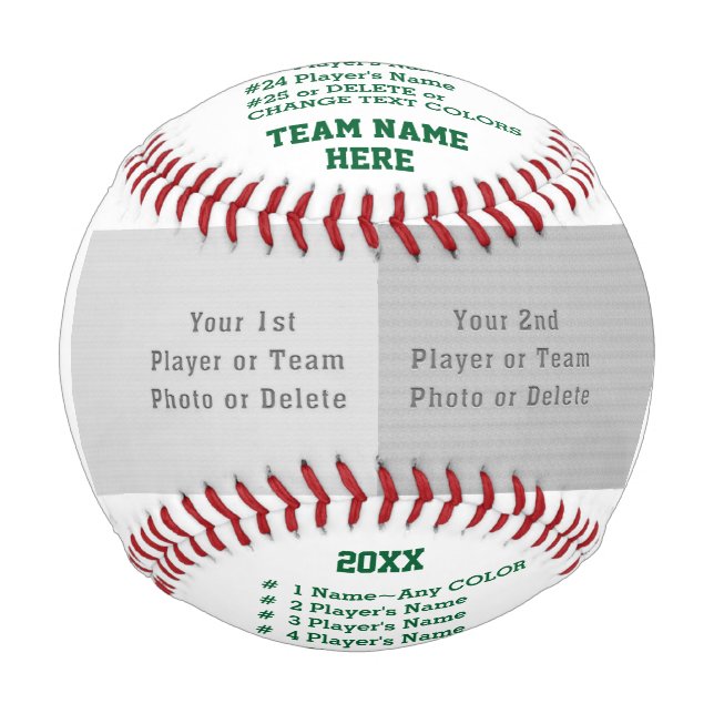 Personalised Baseballs for Team, Senior Night Gift (Front)