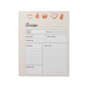 Personalised Basic Recipe Pages Notepad