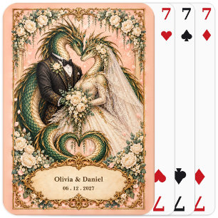 Personalised Basilisk Bride & Groom Wedding Favour Playing Cards