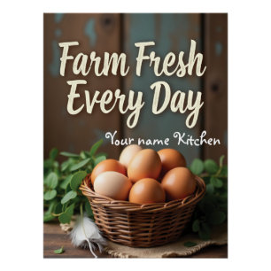 Personalised Basket of Eggs Rustic Sign