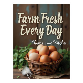 Personalised Basket of Eggs Rustic Sign