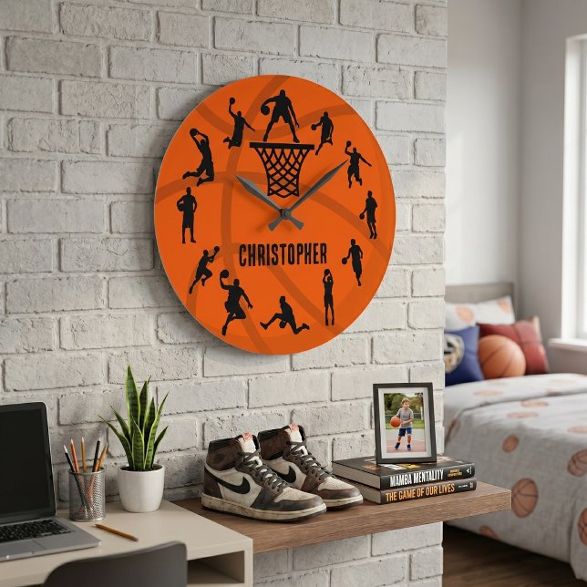Personalised Basketball Action Large Clock (Creator Uploaded)