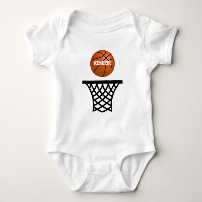 Personalised basketball baby bodysuit (Front)