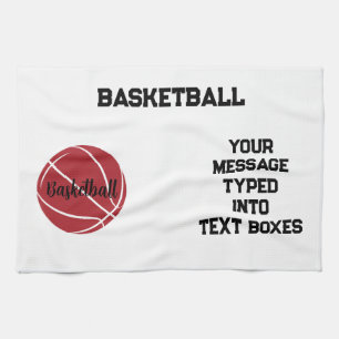 Personalised Basketball,Basketball Gift Ideas  Tea Towel