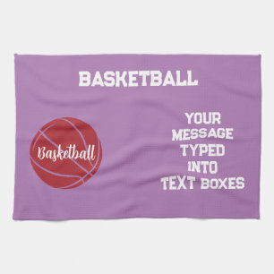 Personalised Basketball,Basketball Gift Ideas  Tea Towel