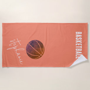 Personalised Basketball Beach Towel