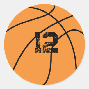 Personalised Basketball Birthday Age Classic Round Sticker